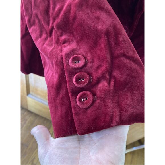 Dana Buchman Womans Velvet Blazer Sz XXL ? Red Patterned Holiday Whimsy Goth - Picture 7 of 12